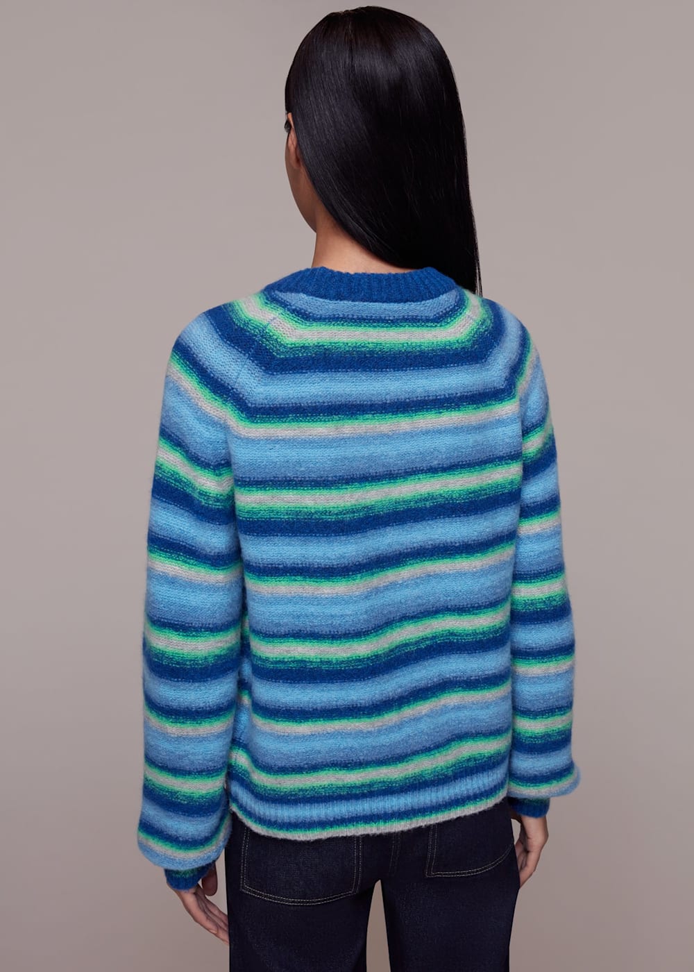 Women's Blue/Multi Variated Stripe Sweater | Whistles US | Women's Blue/Multi Variated Stripe Sweater | Whistles US |